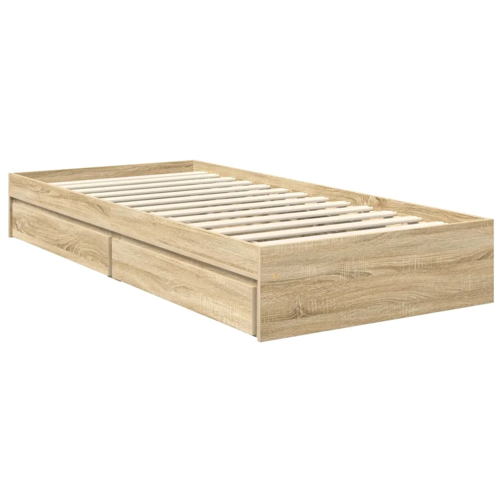 Letto con Contenitore con testiera Rovere Sonoma 90 x 200 cm 3410835