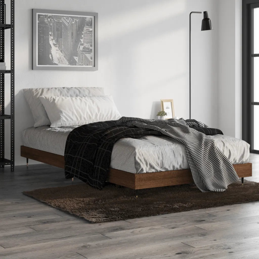 Giroletto senza Materasso-Struttura Letto Rovere Marrone 100x200 cm Truciolato 964234