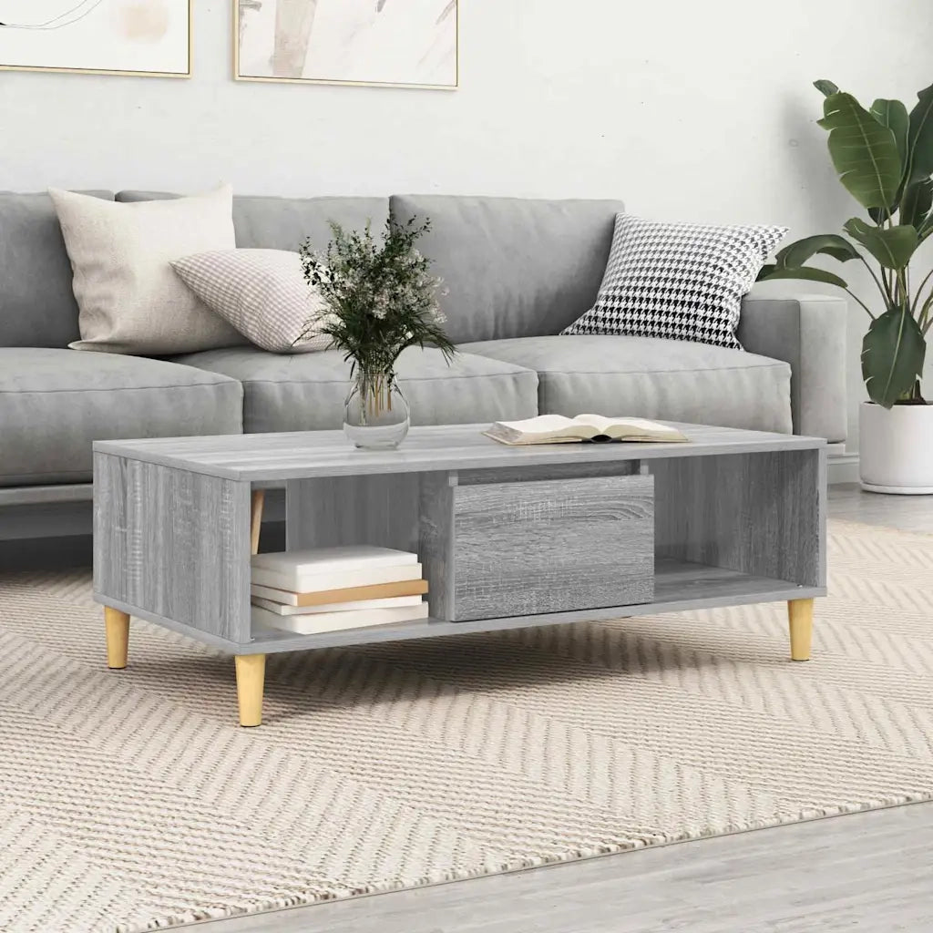 Tavolino da Salotto-Tavolino da soggiorno-Tavolo Grigio Sonoma 103,5 x 60 x 35 cm