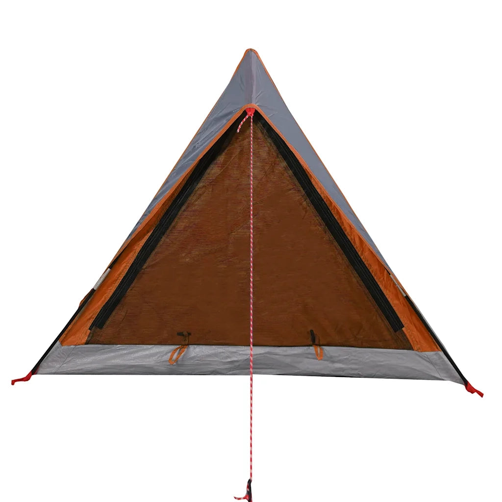 Tenda da campeggio | Tenda da campo 2 Persone Grigio e Arancione Impermeabile
