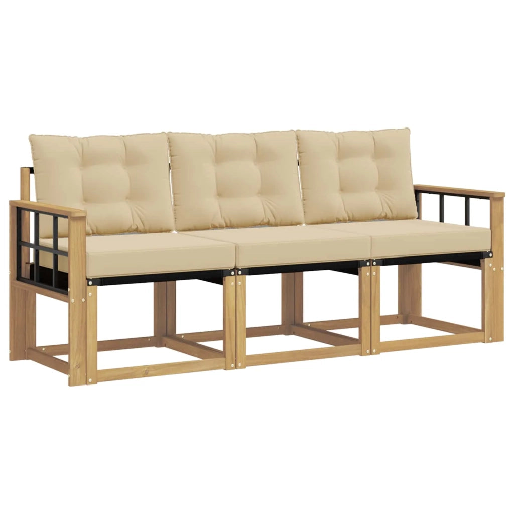 Set di divani da esterno 3 pz Bianco e Beige 3389171