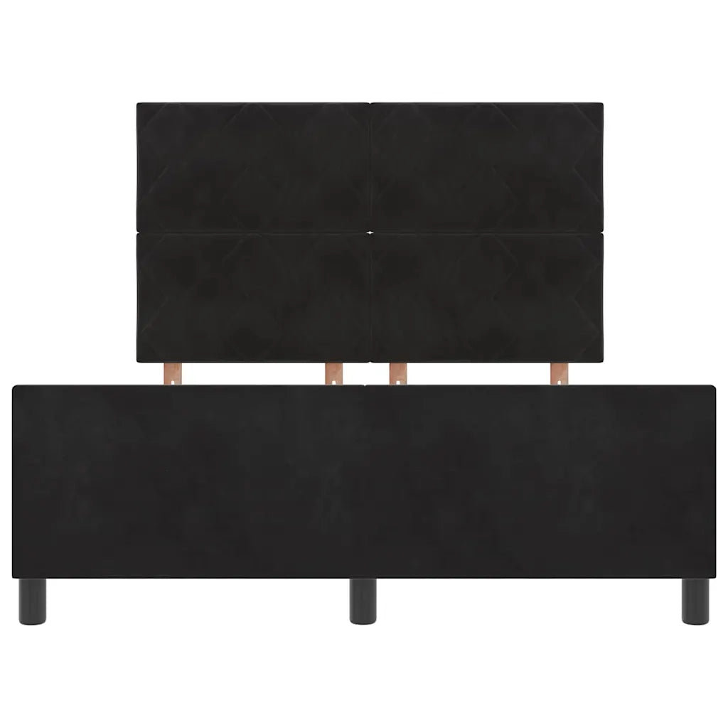 Letto a molle con testiera Nero 140 x 200 cm Velluto