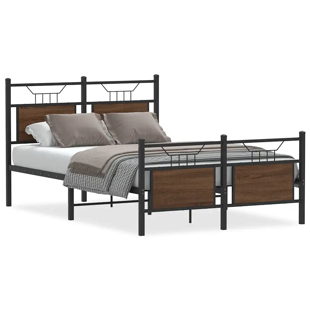 Giroletto senza Materasso-Struttura Letto Rovere Marrone 120x200 cm Truciolato 643215