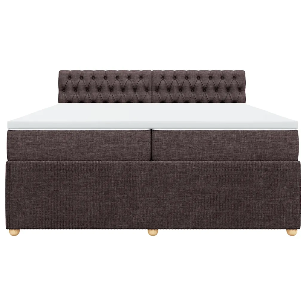 Giroletto a Molle con Materasso Marrone Scuro 200x200cm Tessuto 3287573