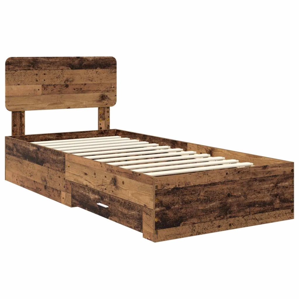 Struttura del letto-Giroletto Legno vecchio 90 x 200 cm Legno multistrato 241113