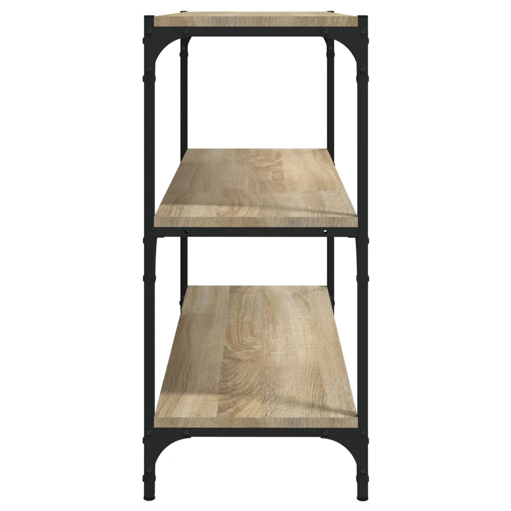 Libreria-Scaffale per Libri-Mobile di Stoccaggio Rovere Sonoma 80x33x70,5cm Legno Multistrato e Acciaio