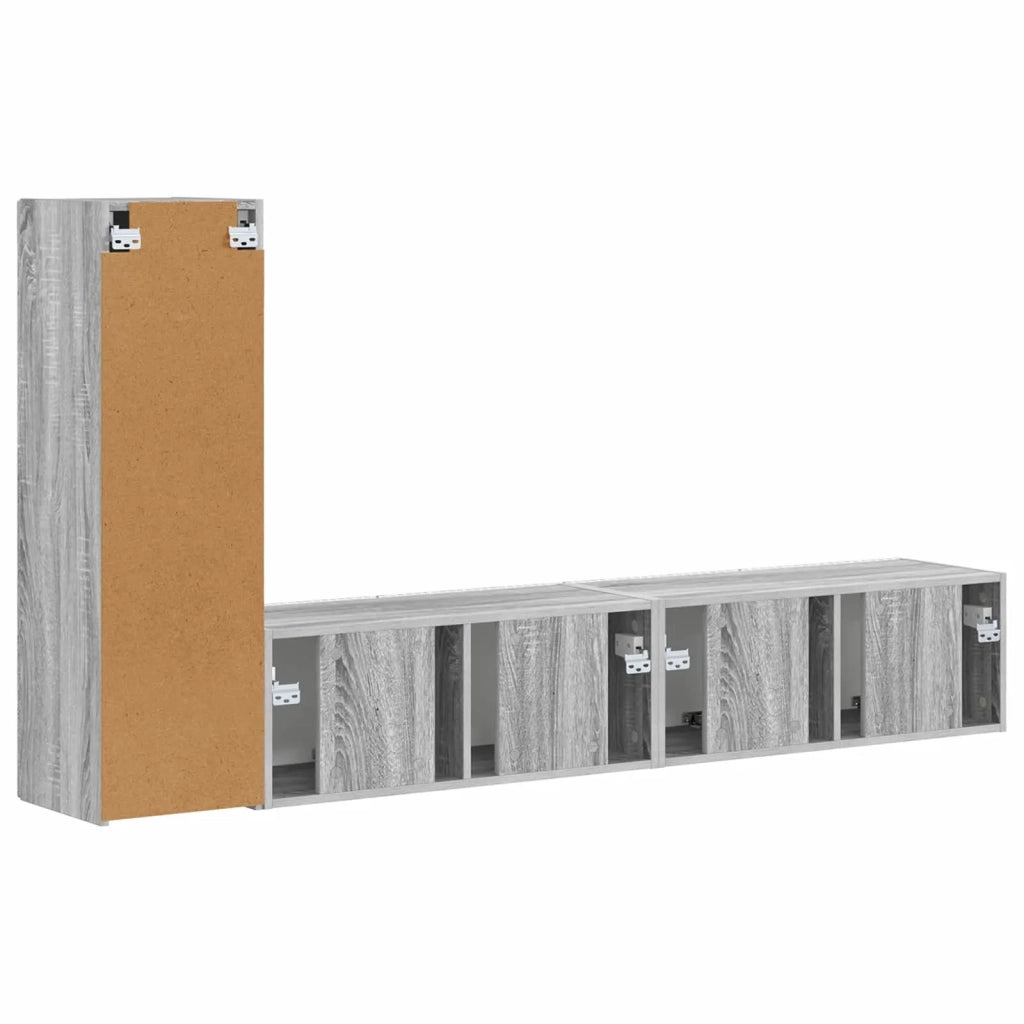 Set mobile TV 3 pz | Armadietto TV | Mobile Porta TV Grigio Sonoma Legno multistrato