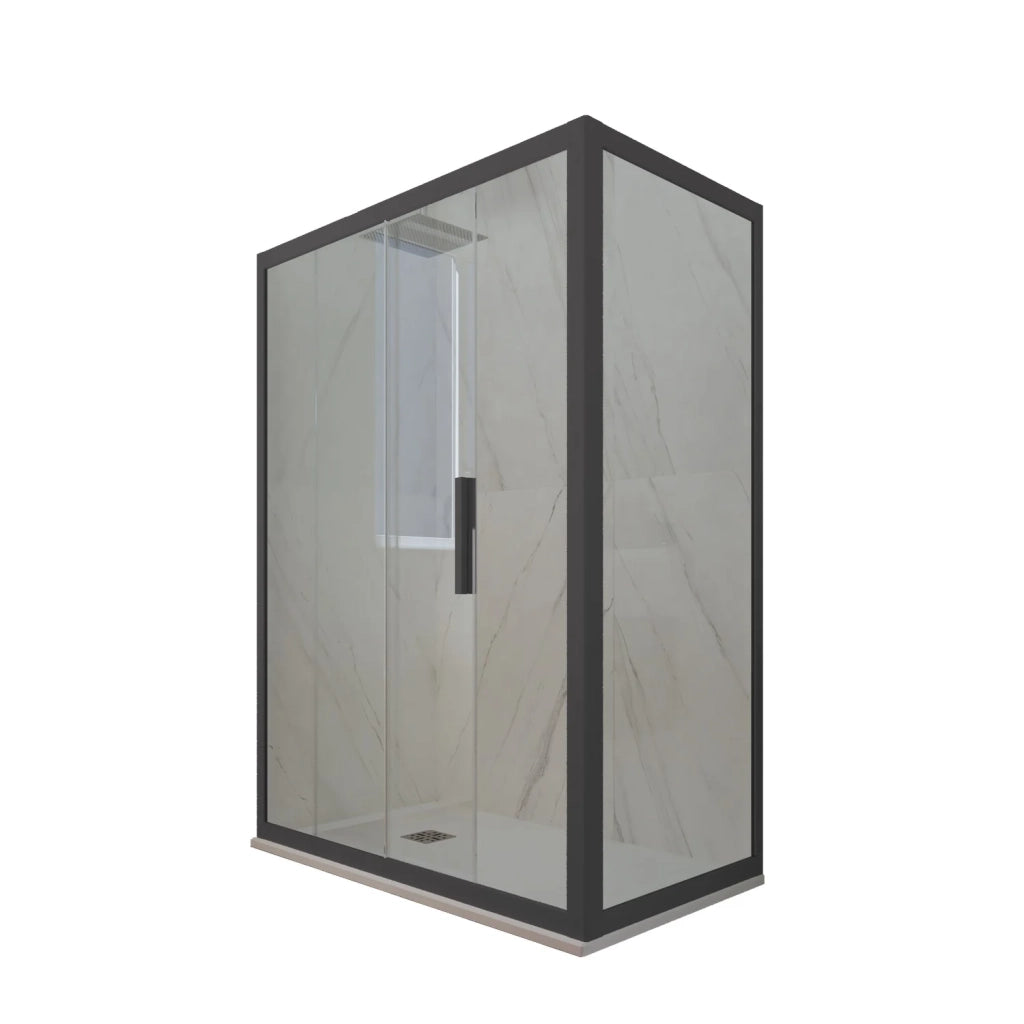 Box doccia scorrevole 75x100 CM H 200 Vetro Trasparente Profilo Antracite mod. Deco Duo
