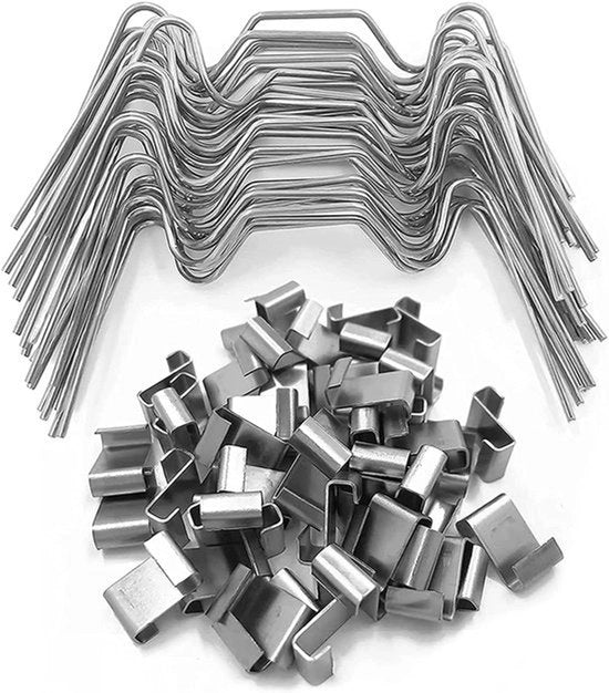 Klemme per vasi di vetro, per pannelli di serra doppio, set di riparazioni per serra resistenti al vento e alla pioggia, 50 pezzi, 1,6*95*30 mm