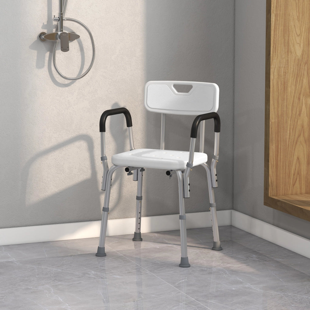 Sedia da Doccia in Alluminio ¨C Minimal ¨C Bianco 51.5x51.5x71-84cm