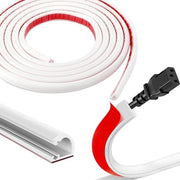 Cavo in PVC Autoadesivo 4 Metri - Flessibile - Bianco - Cavo in PVC per la Nascondita dei Cavi - Protegge contro il Danno - Dimensione Massima del Cavo 7 mm - Cavo in PVC a Nastro
