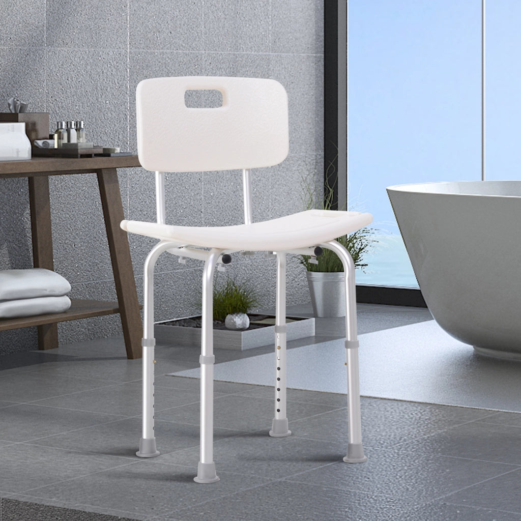 Sedia da doccia regolabile con ventose ¨C Minimal ¨C plastica e alluminio, 50.6x43x71-88 cm