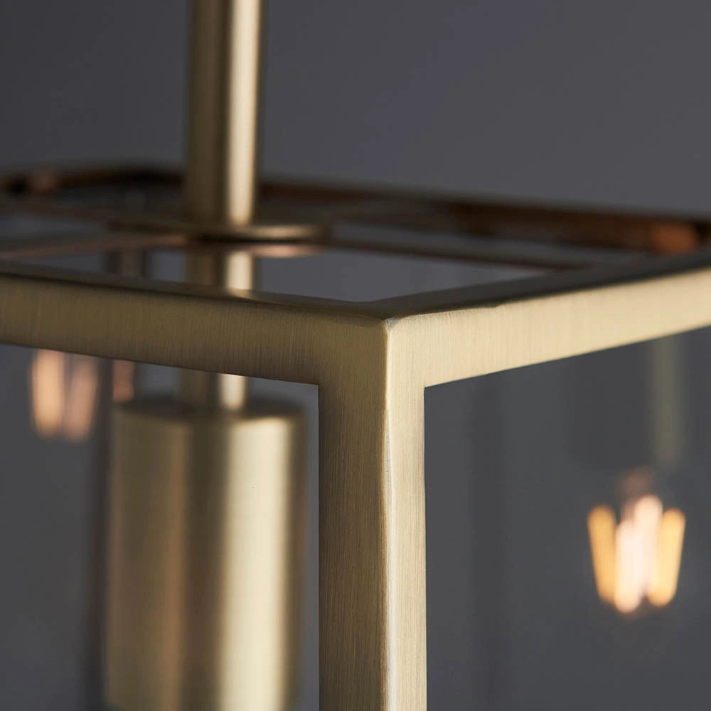 Lampada a sospensione Hurst lanterna ottone Endon E27
