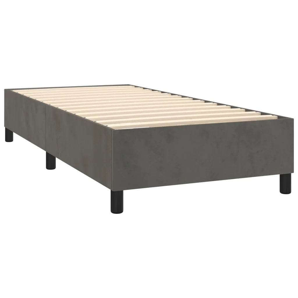 Letto a Molle con Materasso e LED Grigio Scuro 100x200 cm 3136228