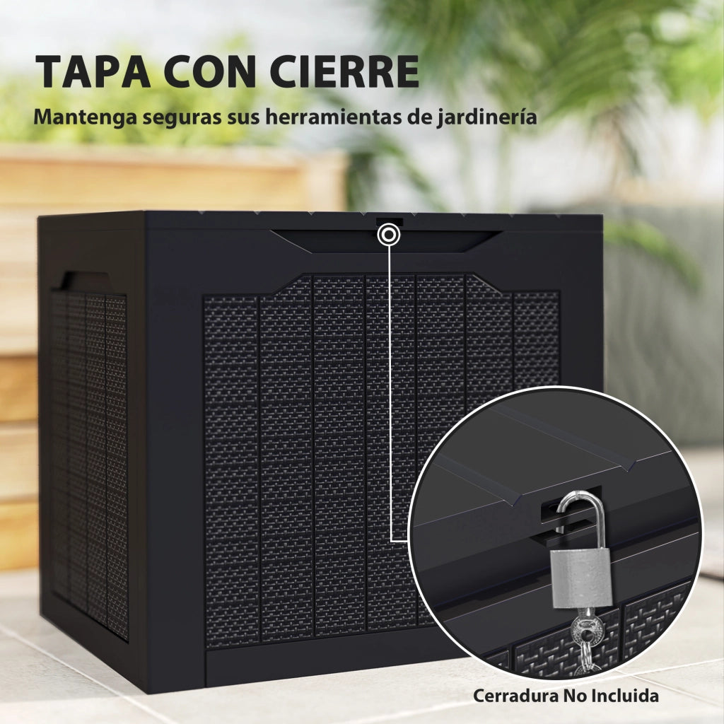 Baule da Giardino Esterno ¨C Xylo ¨C Polipropilene Nero Impermeable 56x41x50 cm