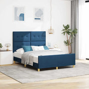 Struttura del letto con testiera Blu 160 x 200 cm Tessuto