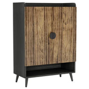 Scarpiera con 2 ante e 7 livelli; ripiano regolabile - per ingresso - 75.9×37.1×109.9 cm - nero e marrone