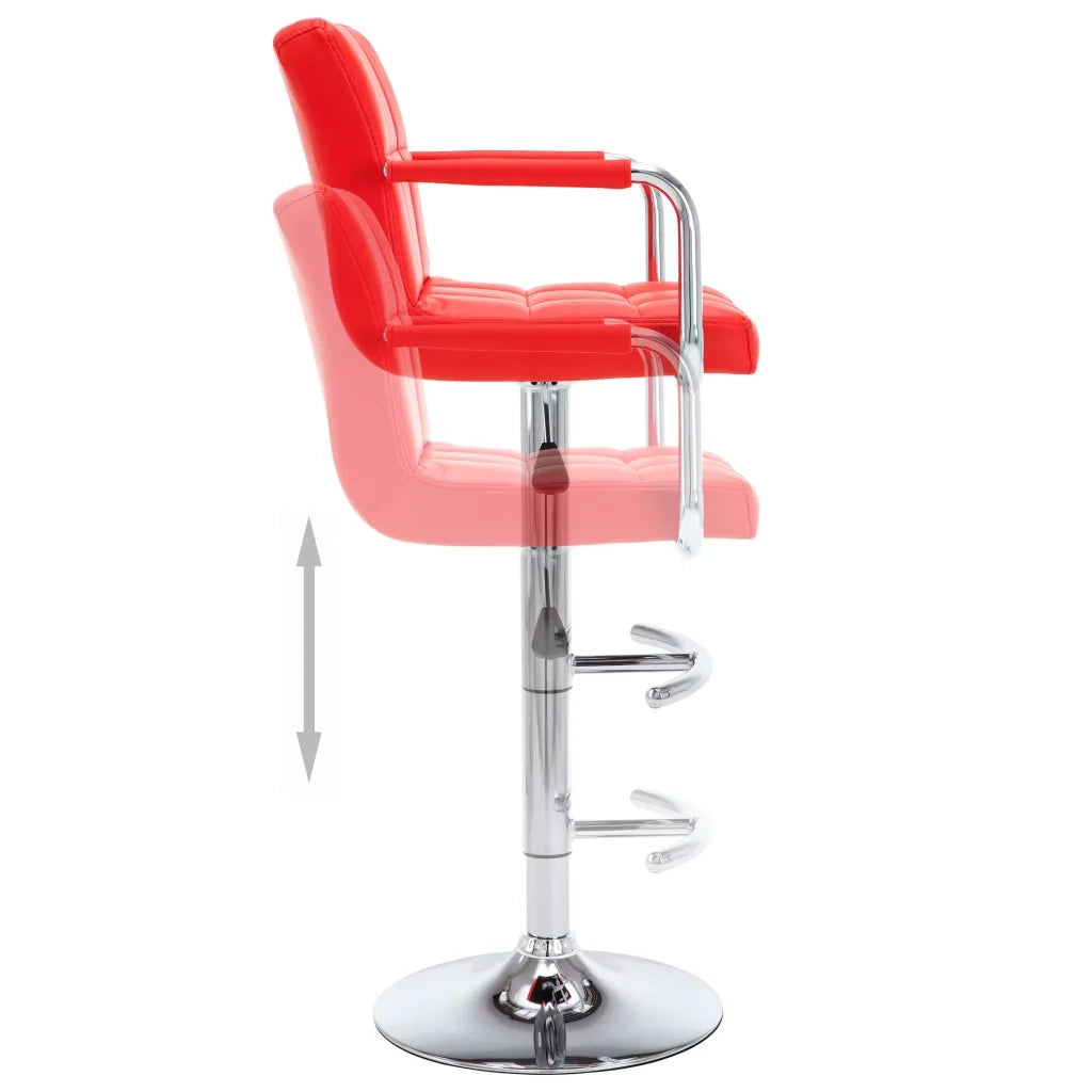 Sgabelli da Bar 2 pz Rossi in Similpelle 323625