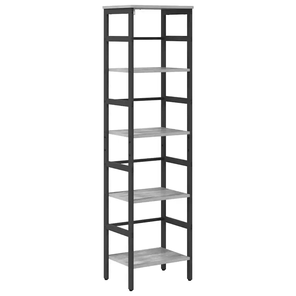 Libreria-Scaffale per Libri-Mobile di Stoccaggio Grigio Sonoma 40 x 29,5 x 149 cm Legno multistrato