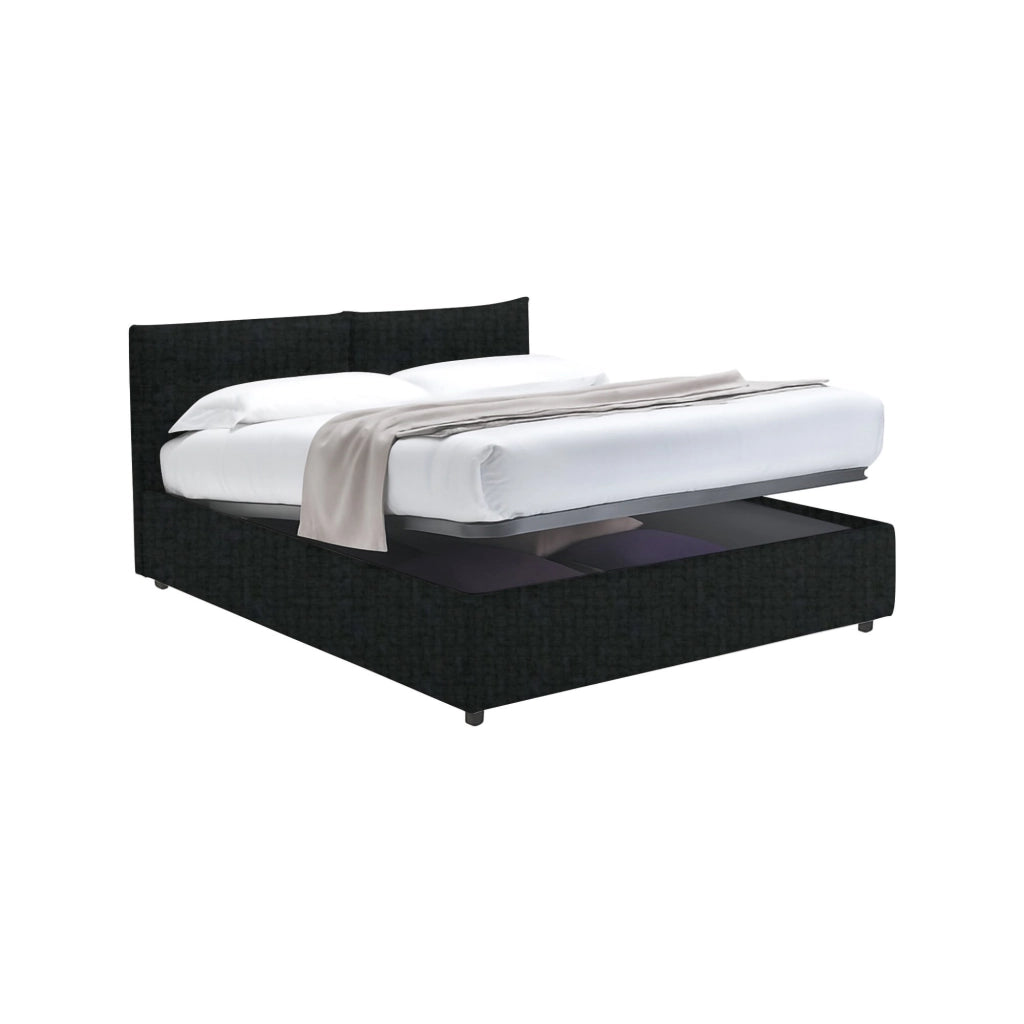 Truro, Letto Singolo Sfoderabile Made in Italy, Grigio Scuro