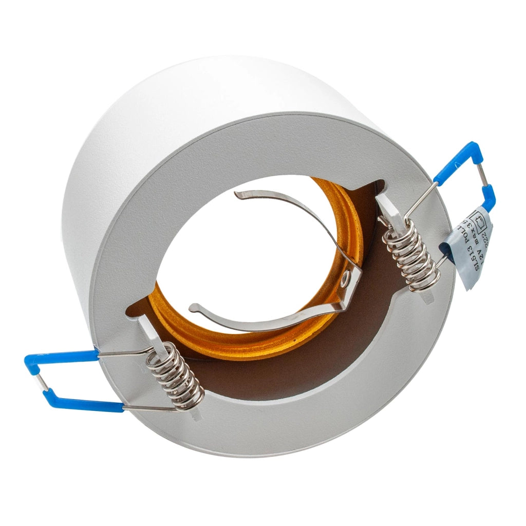 Polla portafaretto tondo plafoniera bianco oro incasso 7cm luce soffitto cartongesso ufficio supporto lampade LED GU10