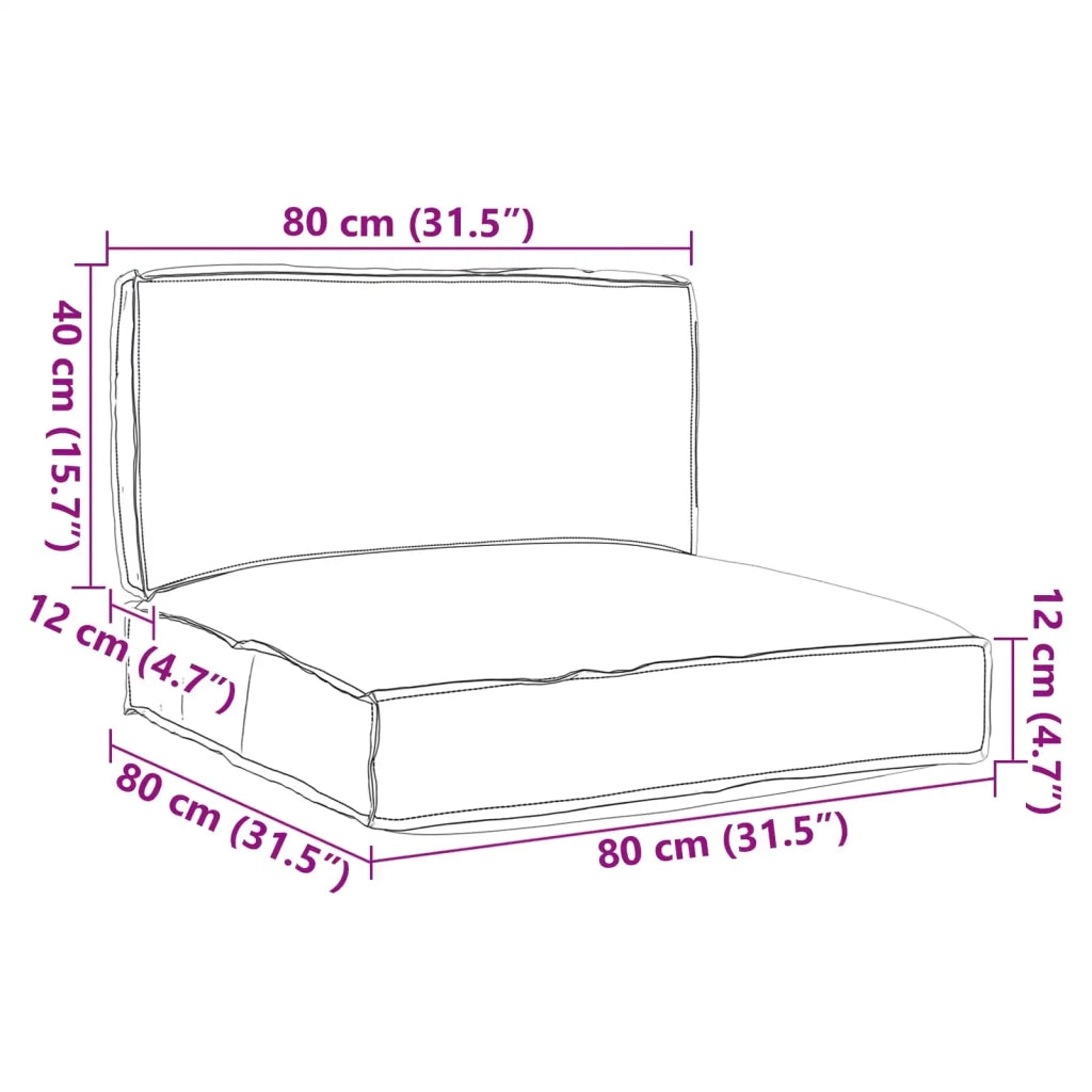 Set di Cuscini per Pallet 2 pcs Antracite Tessuto Oxford 3329069
