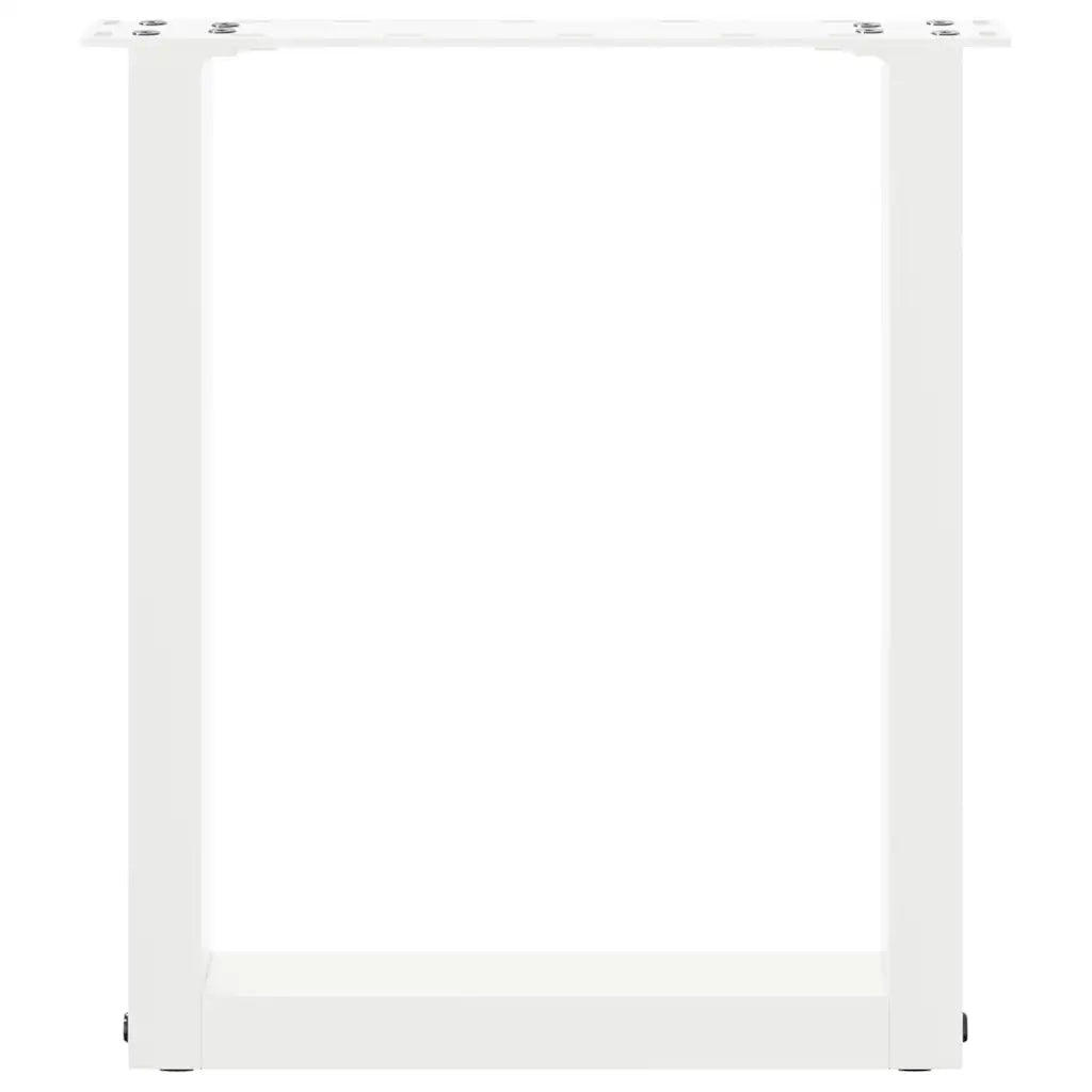 Gambe per Tavolino da Caff¨¨ a Forma di U 2 pz-Set di 2 Gamba per Tavolo Bianche 38x(42-43) cm Acciaio 638713