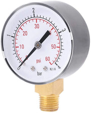 Drukmeter a Doppia Scala - Misuratore di Pressione per Acqua/Olio - Drenatore di Pressione - 1/4 Pollici NPT - Cassetta in Acciaio Inossidabile - Installazione Facile