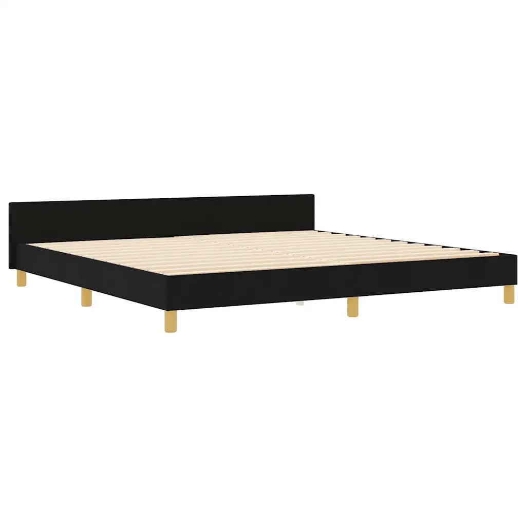 Struttura del letto con testiera Nero 200 x 200 cm Tessuto