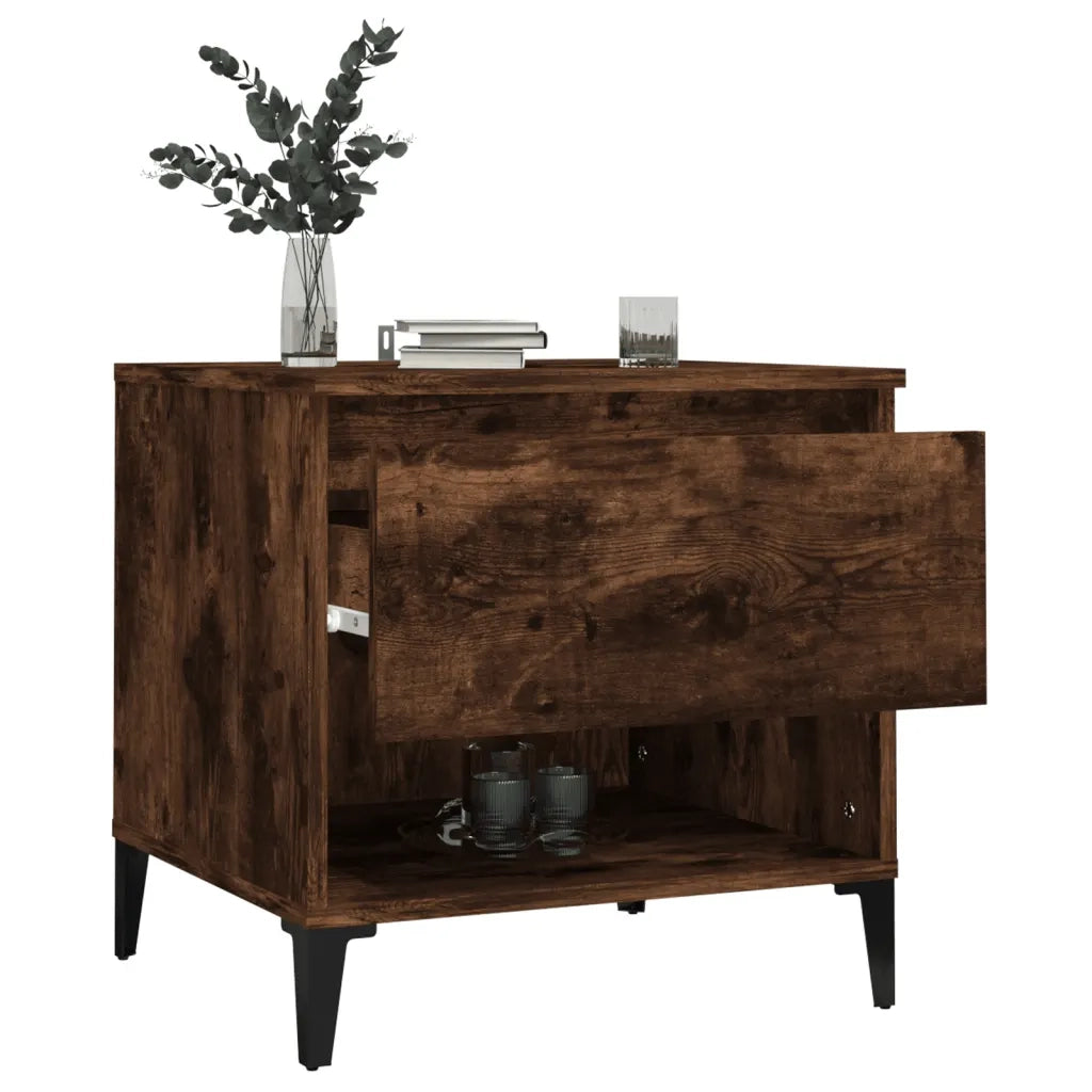 Tavolini 2pz Rovere Fumo 50x46x50 cm in Legno Multistrato 819559