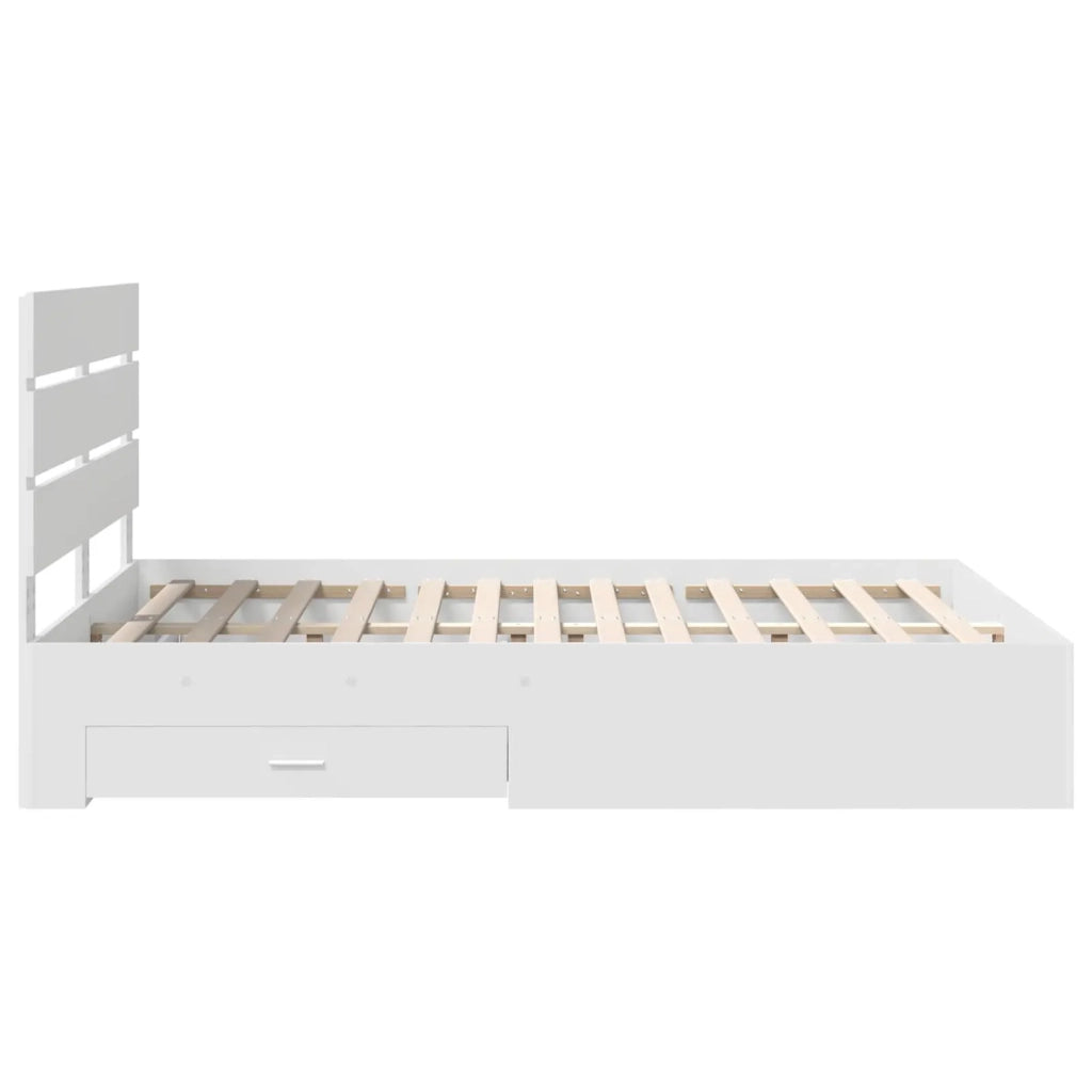 Struttura del letto-Giroletto-Rete del Letto Bianco 160 x 200 cm Legno multistrato 906706