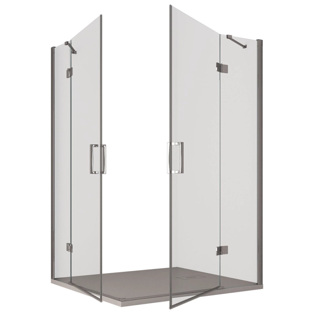 Box doccia due lati battenti 8 mm h195 anticalcare regina, misura 100x100