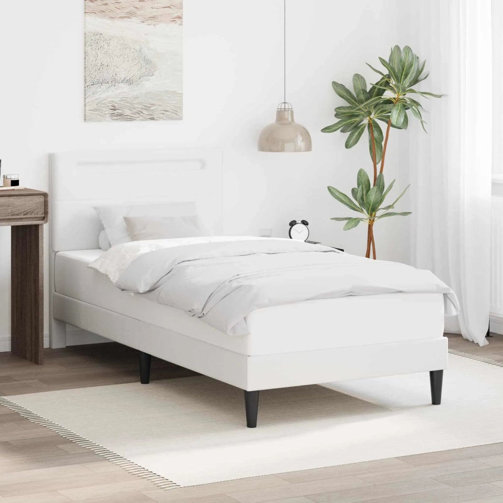 Struttura del letto con testiera Bianco 90 x 190 cm Similpelle 3415284