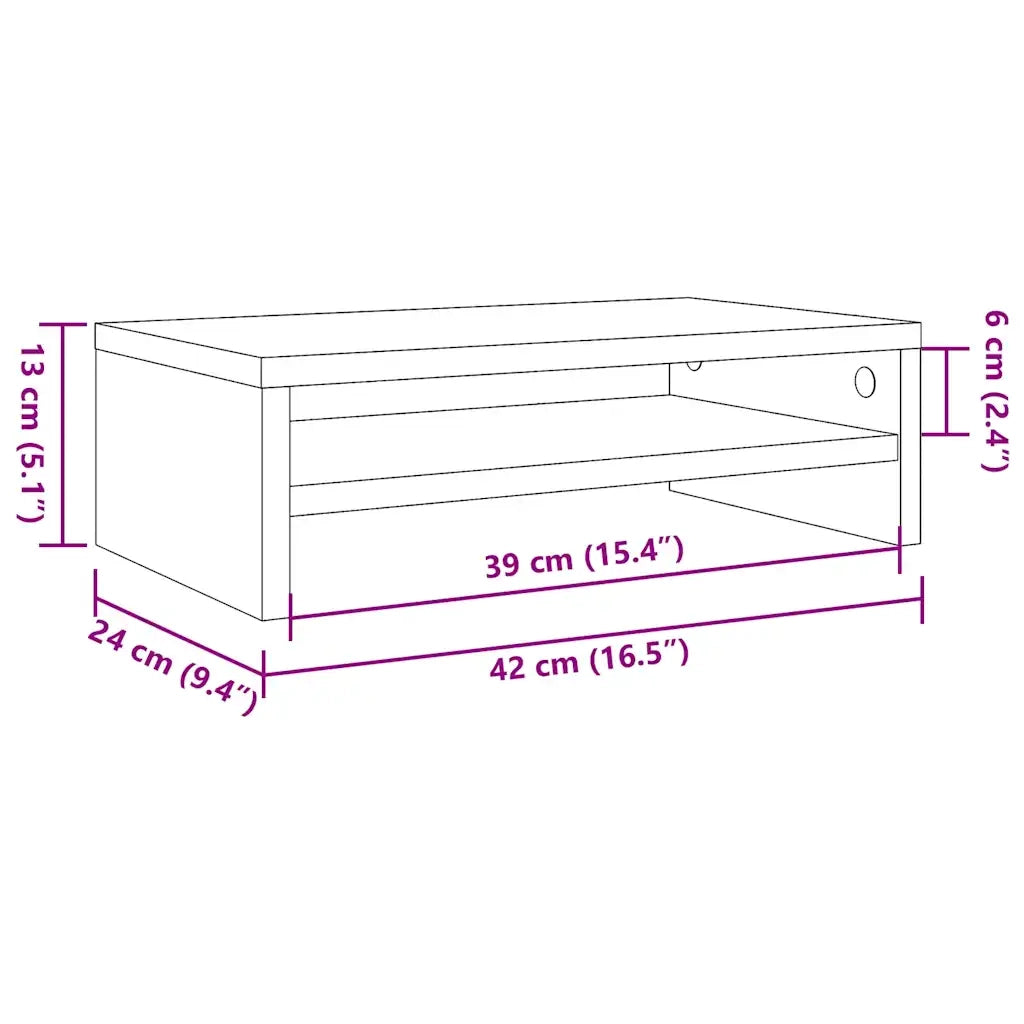 Supporto Monitor Rovere Sonoma 42x24x13 cm in Legno Multistrato CFW1149752