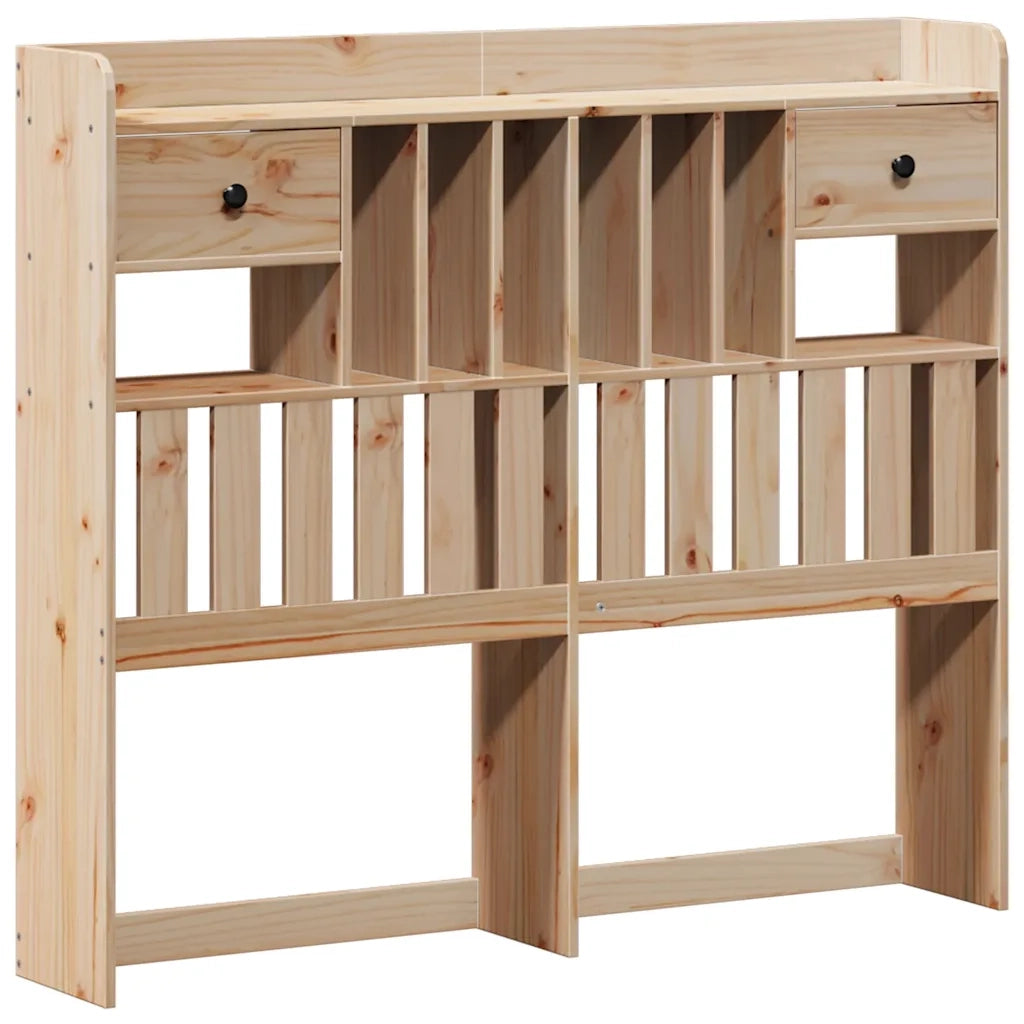Letto Libreria senza Materasso-Struttura Letto con contenitore 135x190 cm in Legno di Pino 707441