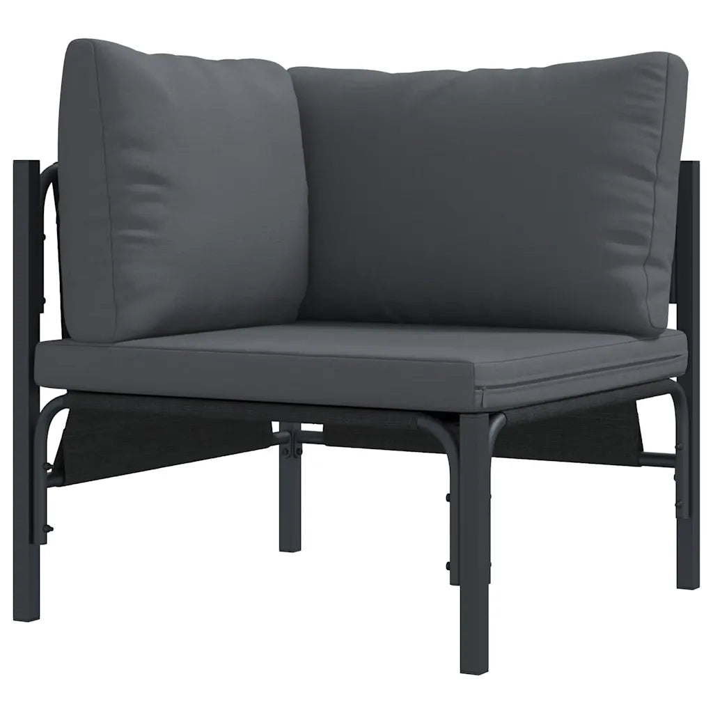 Set Divano da Giardino con cuscino 9 pcs Nero Acciaio 3379009