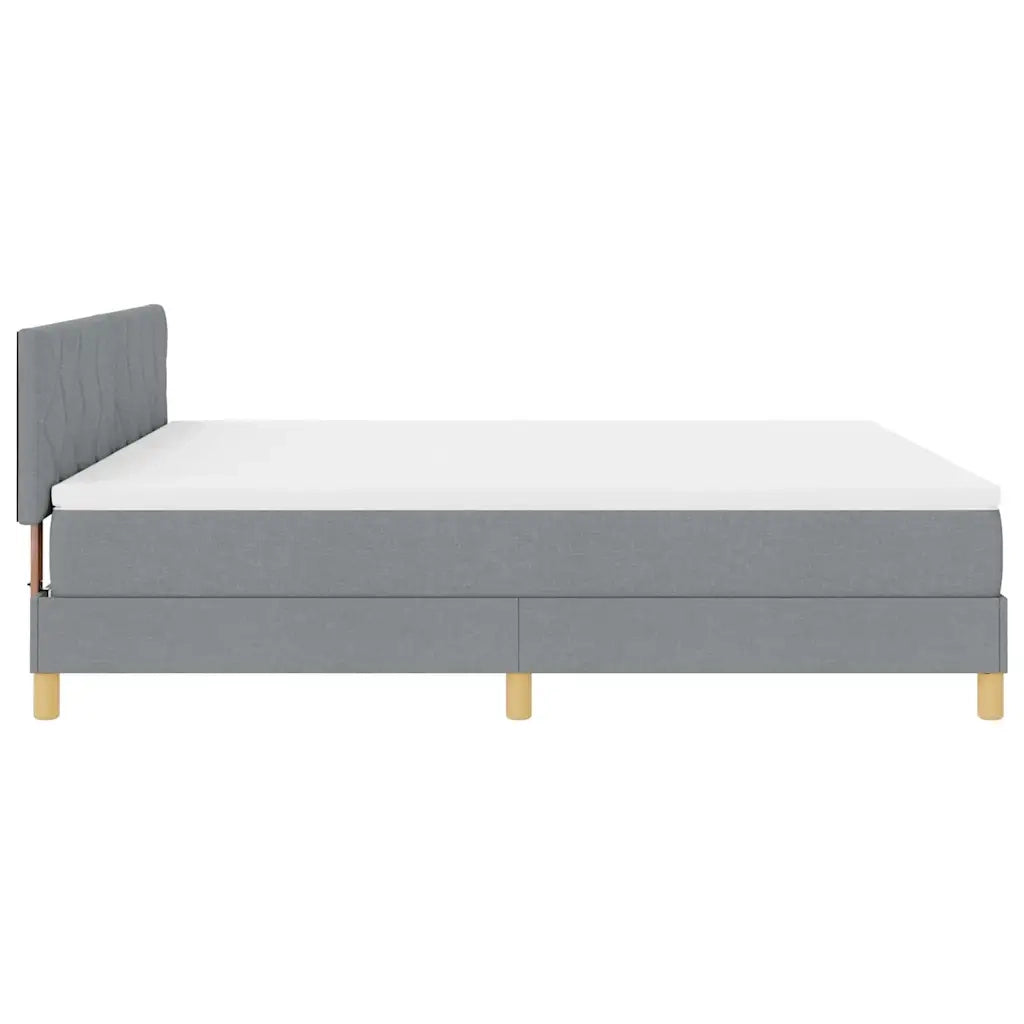 Letto a Sorgente LED con led Grigio chiaro 180 x 200 cm Tessuto 3342534