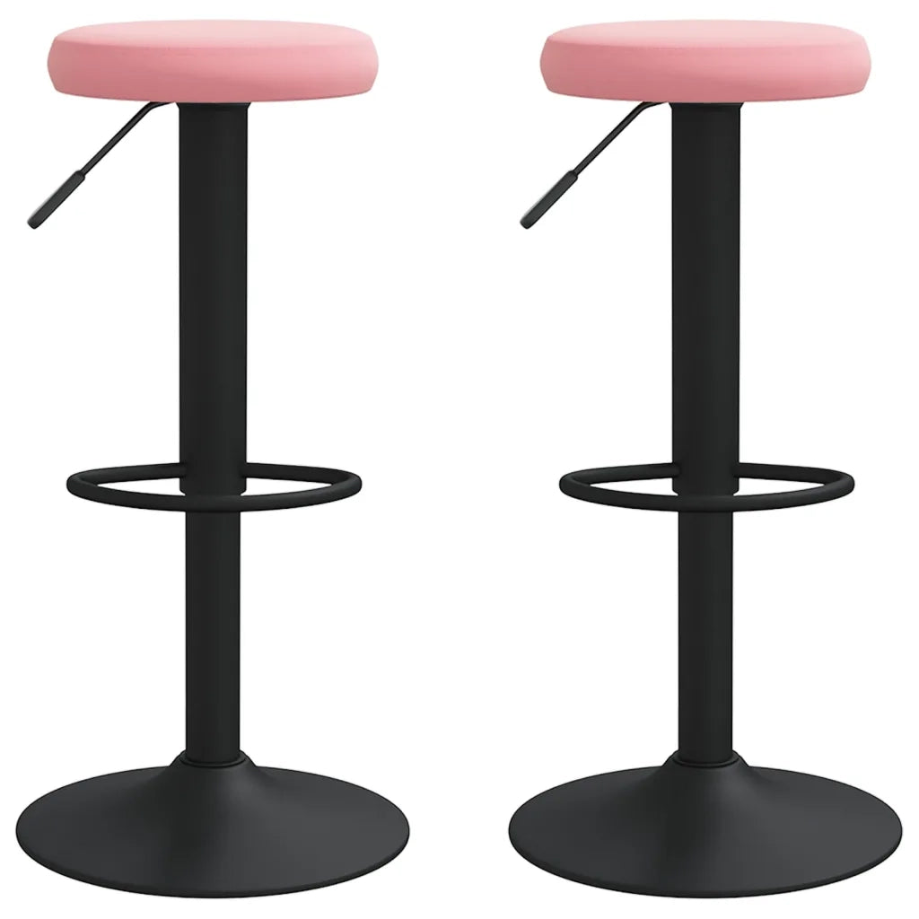 Sgabelli da Bar 2 pz Rosa in Velluto 333148