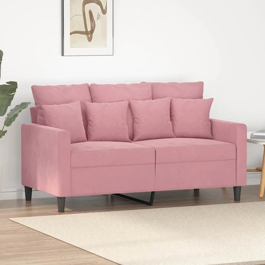 Divano | Divano da soggiorno | Sofa a 2 Posti Rosa 120 cm in Velluto