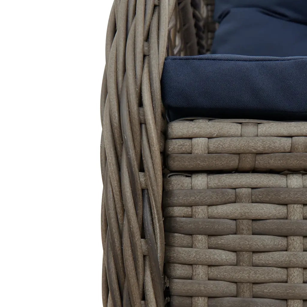 Sedie da giardino reclinabili 2 pz in Polyrattan Grigio 368668