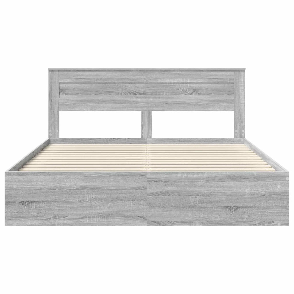 Struttura del letto Grigio Sonoma 200 x 200 cm Pino massello 3409724
