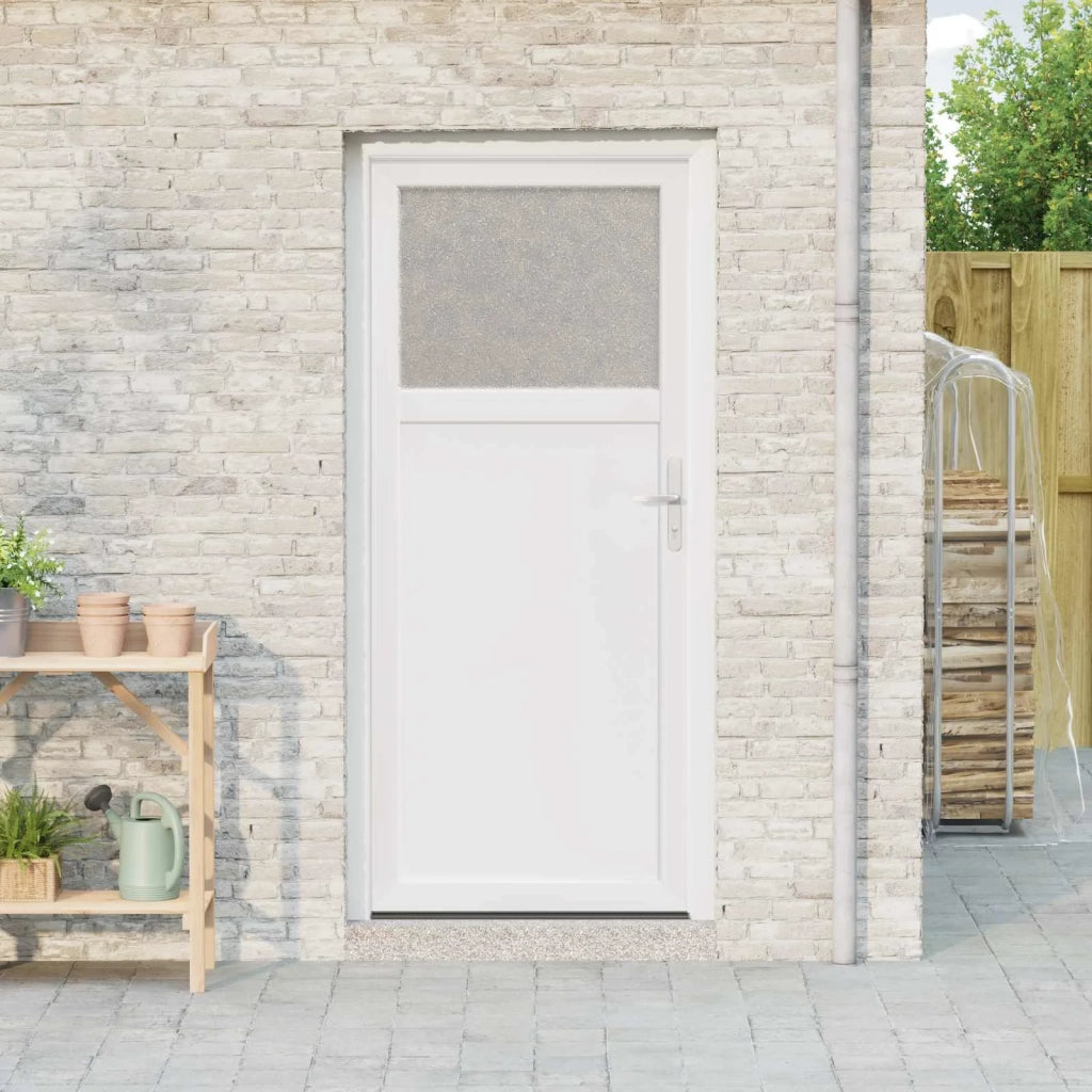 Porta d'ingresso laterale Bianco 98 x 198 cm PVC 3445757