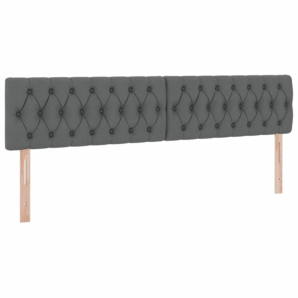 Letto con contenitore e LED Grigio scuro 200 x 200 cm Tessuto 3371230