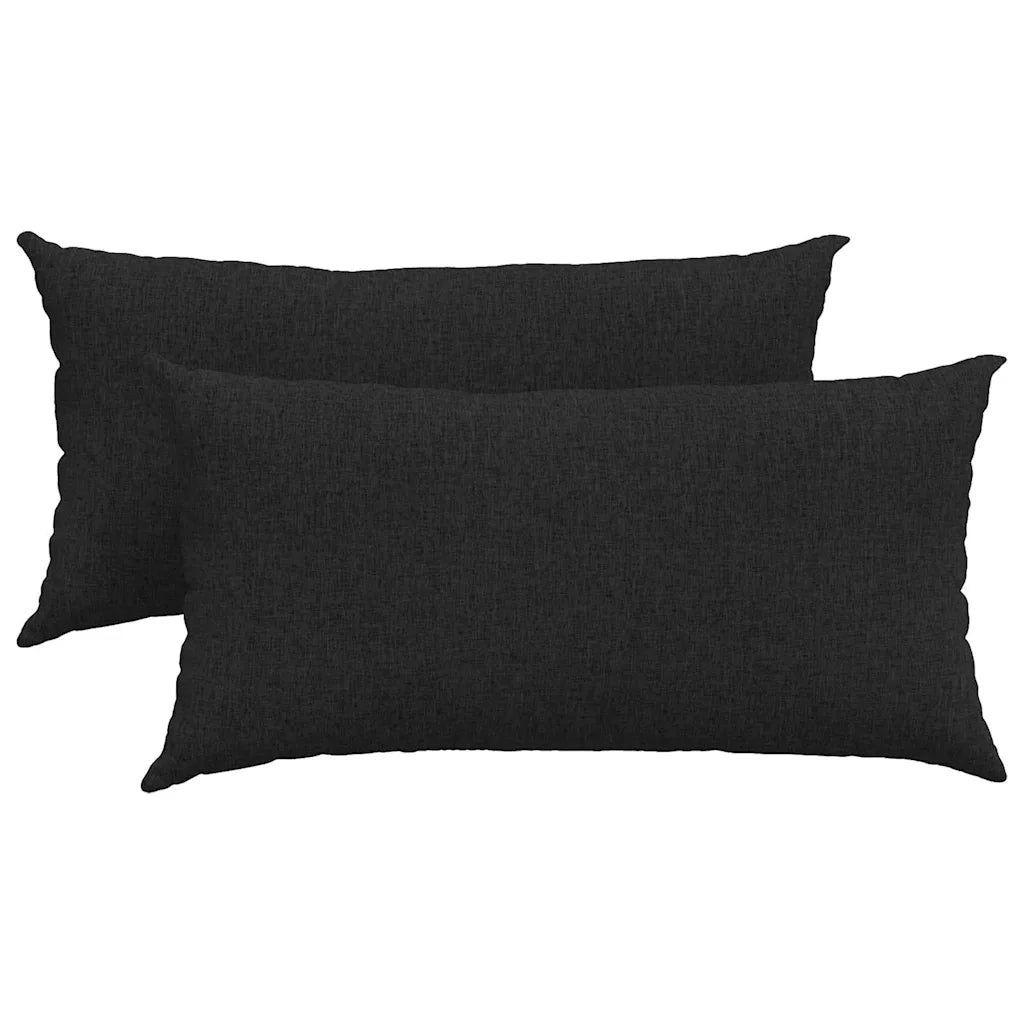 Cuscini da Divano 2 pz-Set di 2 Cuscini per Sofa Nero 80 x 40 cm Tessuto 806278