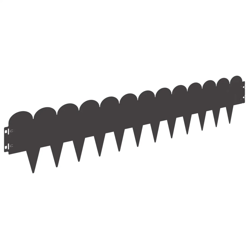 Bordura per Prato 30 pcs 103 x 20 cm Acciaio Nero 8008674