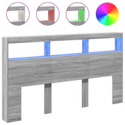 Testiera | Testata con Contenitore a LED Grigio Sonoma 180x17x102 cm