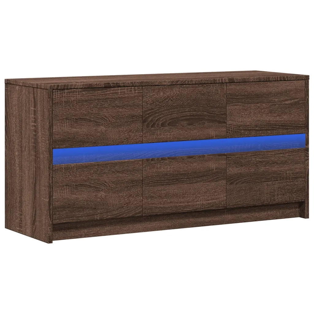 Mobile Porta TV con LED Rovere Marrone 100x34x50 cm Truciolato 852221