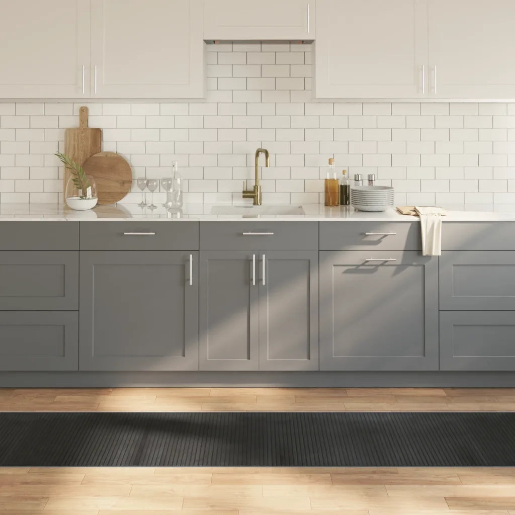 Tappeto Rettangolare Grigio 60x400 cm in Bambù 376850