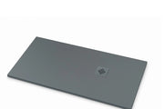 Piatto doccia Ardesia extra piatto 100X100 cm colore Grigio cemento RAL 7005 griglia Grigio cemento