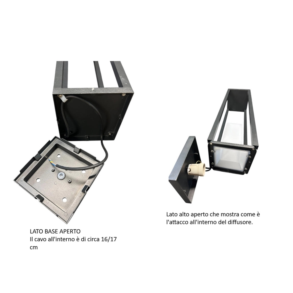 Lampada da Giardino attacco lampadine E27 IP65 H60cm Paletto Luminoso Bianco Moderno Lampioncino da Esterno per Vialetti Giardini